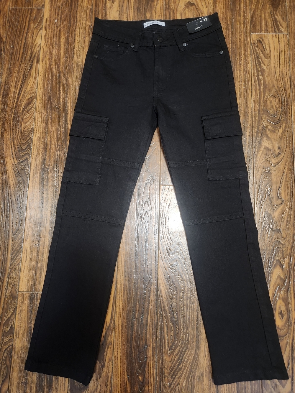 Public Supply NYC Black Straight-Leg Cargo Slim Fit Jeans Sz 12